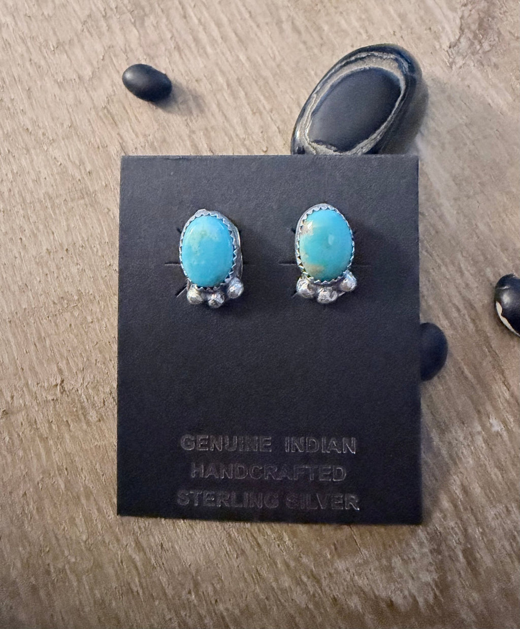Native Made Kingman Turquoise Stud Earrings by Byron Begay - Rooted & Reckless Co.