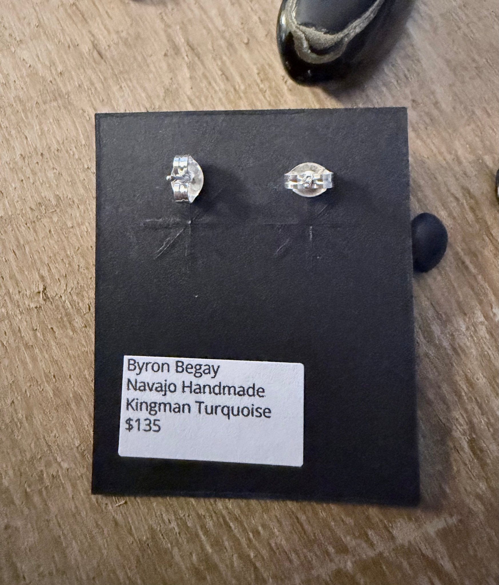 Native Made Kingman Turquoise Stud Earrings by Byron Begay - Rooted & Reckless Co.