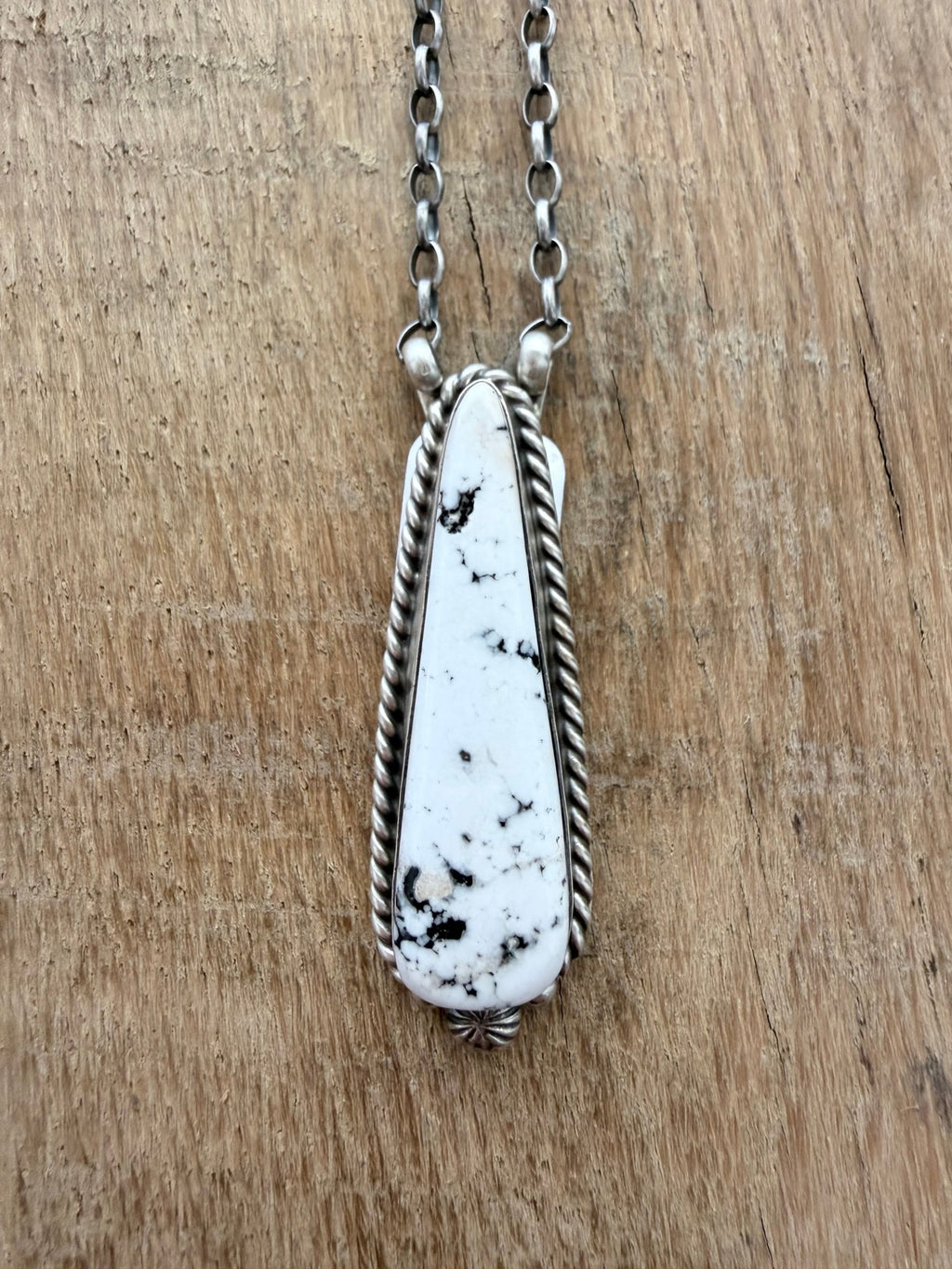 Navajo Made By Chassity Belone White Buffalo Necklace - Rooted & Reckless Co.