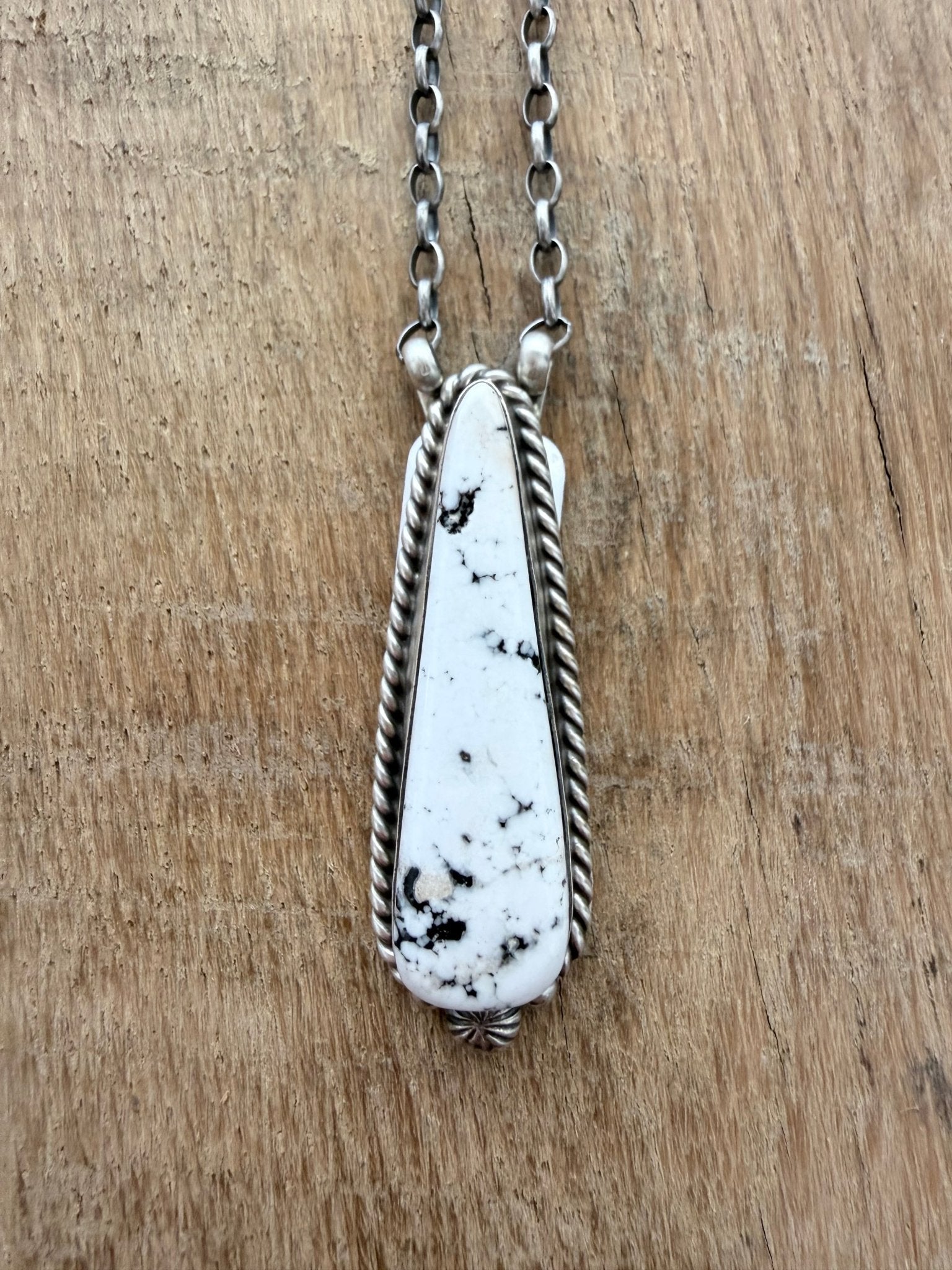 Navajo Made By Chassity Belone White Buffalo Necklace - Rooted & Reckless Co.