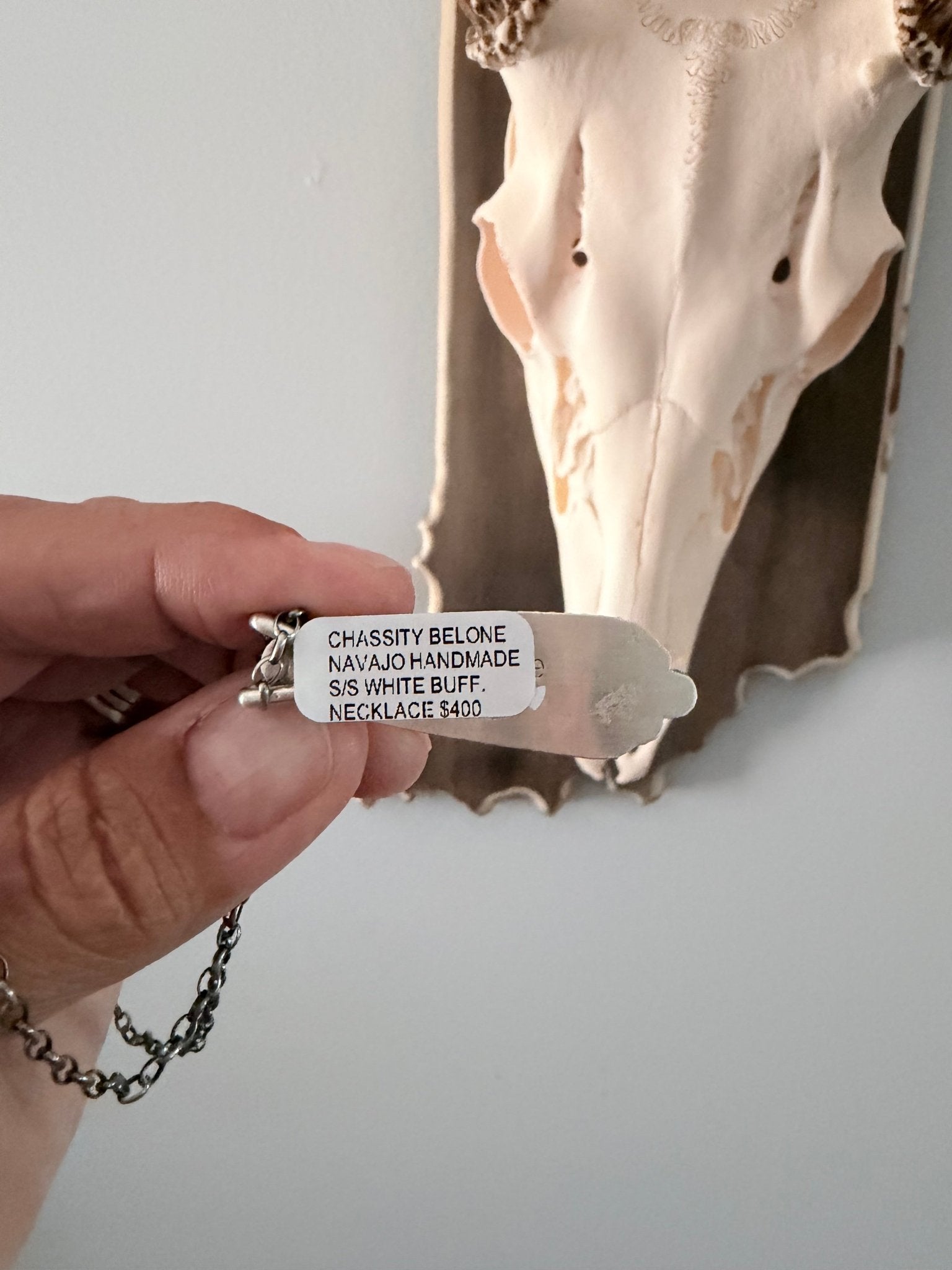 Navajo Made By Chassity Belone White Buffalo Necklace - Rooted & Reckless Co.