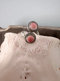 Navajo Made By Esther White Red Spiny Adjustable Band Ring - Rooted & Reckless Co.