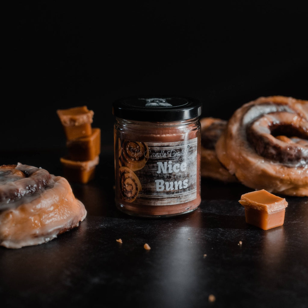 NICE BUNS - STICKY CINNAMON BUNS SCENTED - 6 OZ JAR CANDLE - Rooted & Reckless Co.