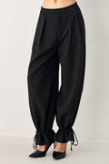 NOIR DRAWSTRING WOVEN PANTS - Rooted & Reckless Co.