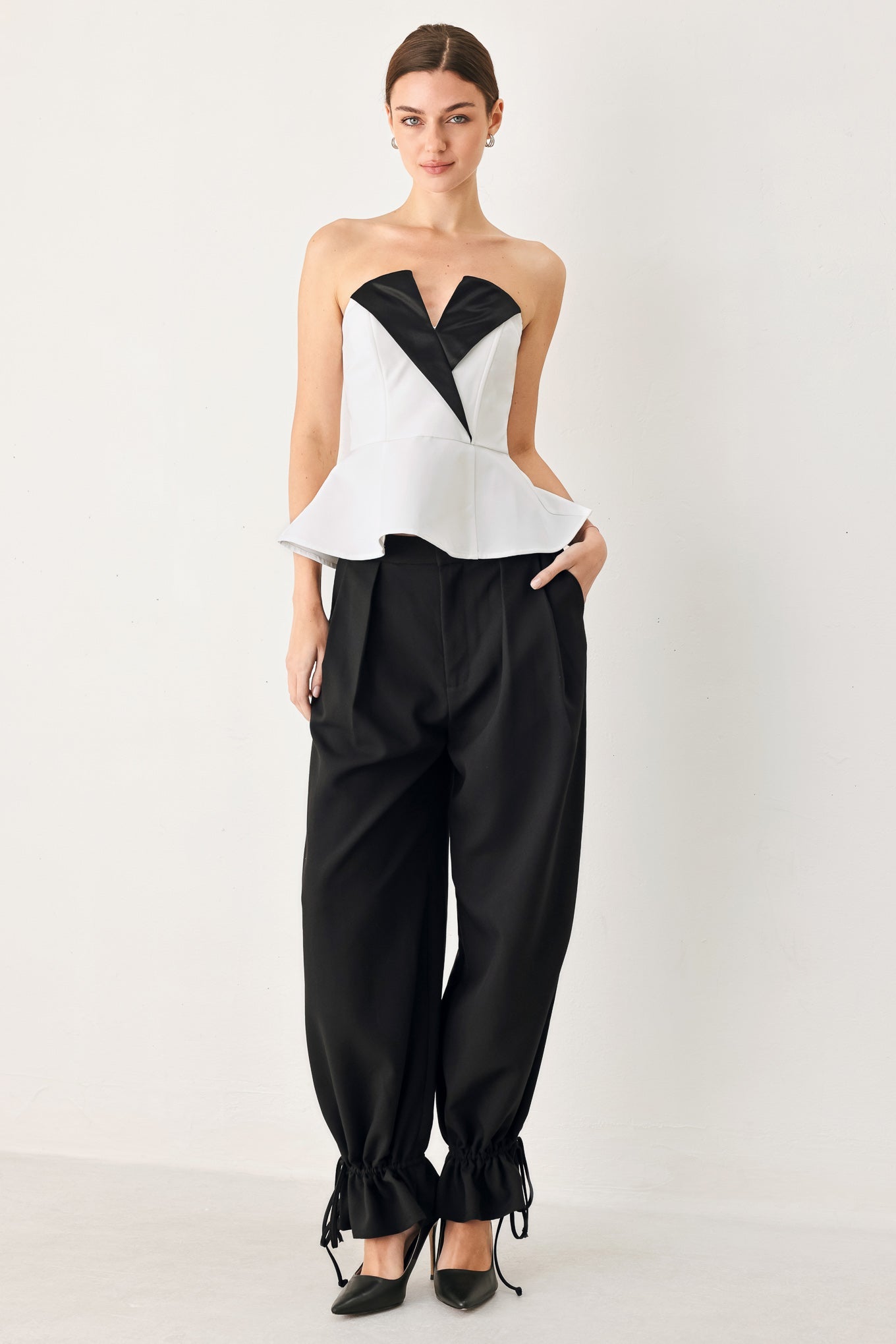 NOIR DRAWSTRING WOVEN PANTS - Rooted & Reckless Co.