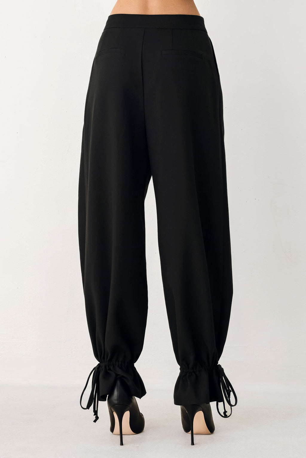 NOIR DRAWSTRING WOVEN PANTS - Rooted & Reckless Co.