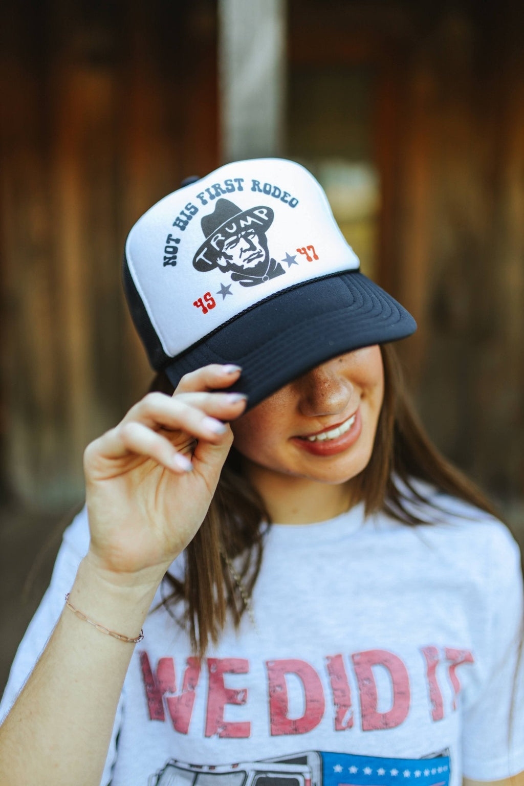 Not His First Rodeo Trump Trucker Hat - Rooted & Reckless Co.