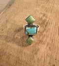 Number 8 and Sonoran Turquoise Sterling Silver Adjustable Band Ring - Rooted & Reckless Co.
