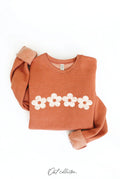 OAT COLLECTIVE "Daisy Row" Western Graphic Sweatshirt — Heather Autumn Plush Sponge Fleece - Rooted & Reckless Co.