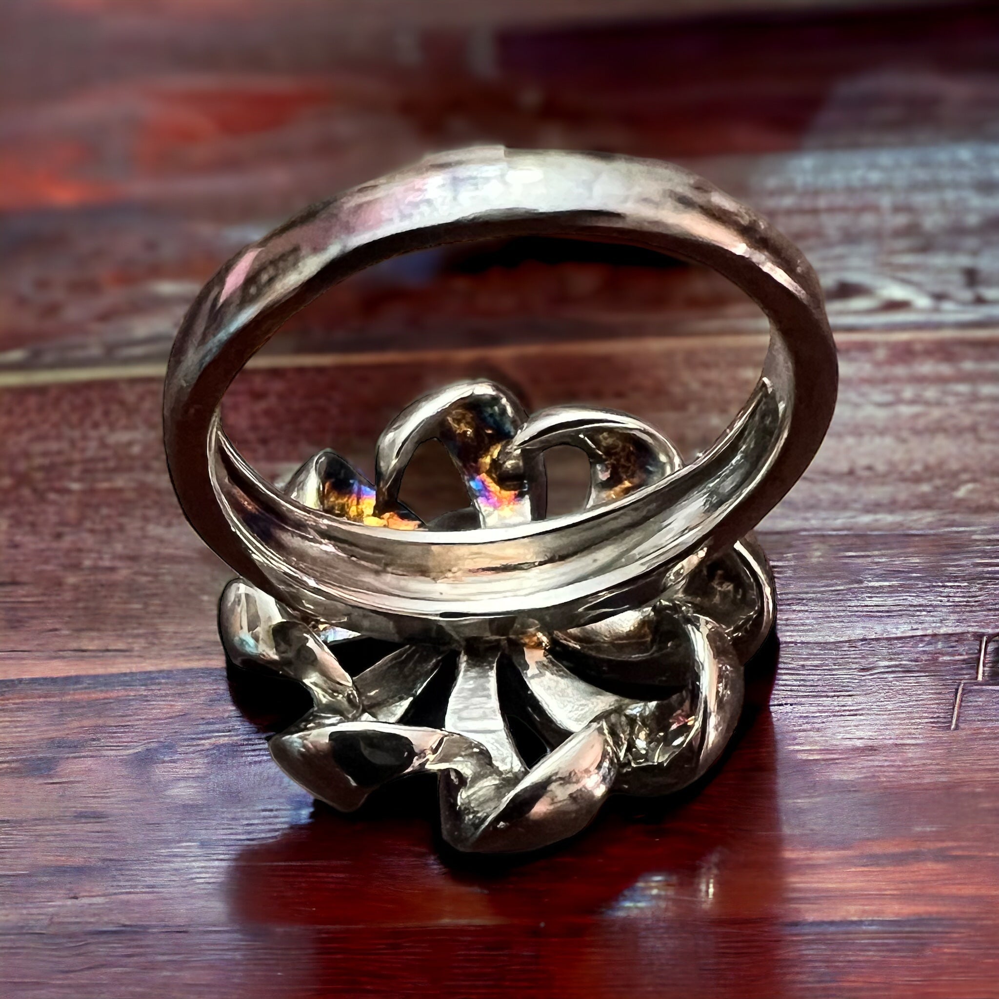 Opalite Inlay Sterling Silver Ring — Native-Style Statement - Rooted & Reckless Co.