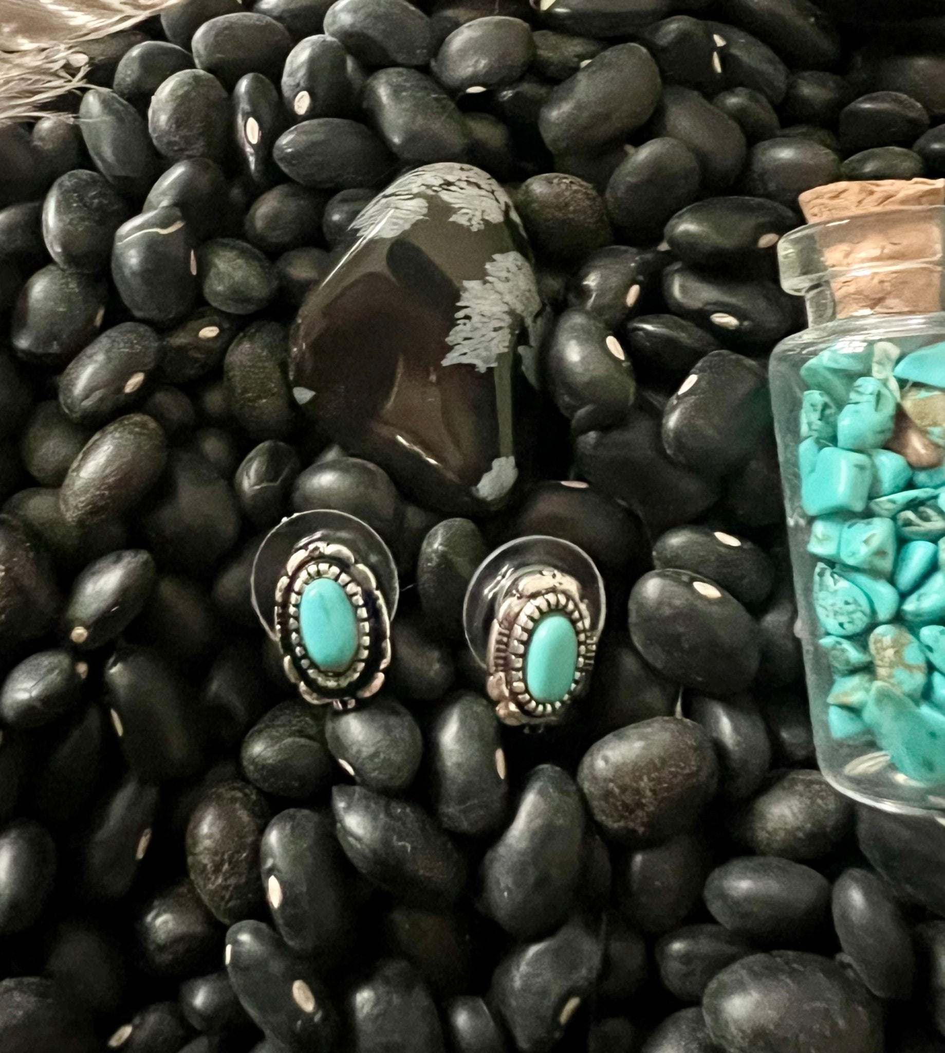 Oval Turquoise Earrings - Rooted & Reckless Co.