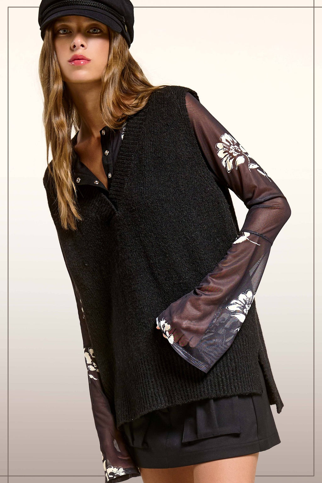 Oversized Soft Knit Sweater Vest with Side Slit - Rooted & Reckless Co.