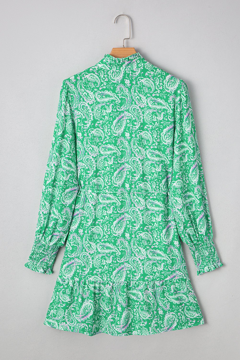 Paisley Button-Front Tied Waist Mini Dress - Rooted & Reckless Co.