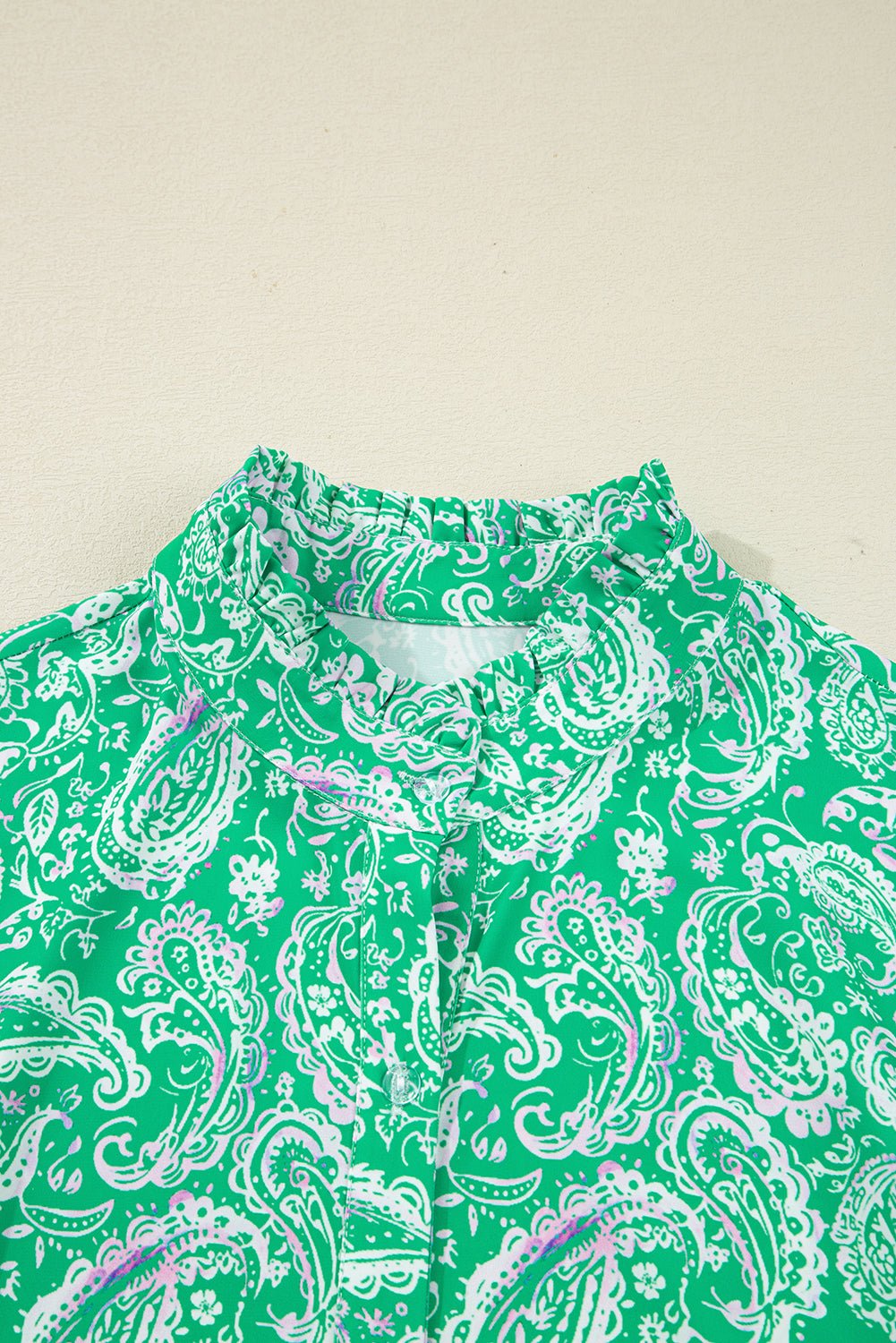 Paisley Button-Front Tied Waist Mini Dress - Rooted & Reckless Co.