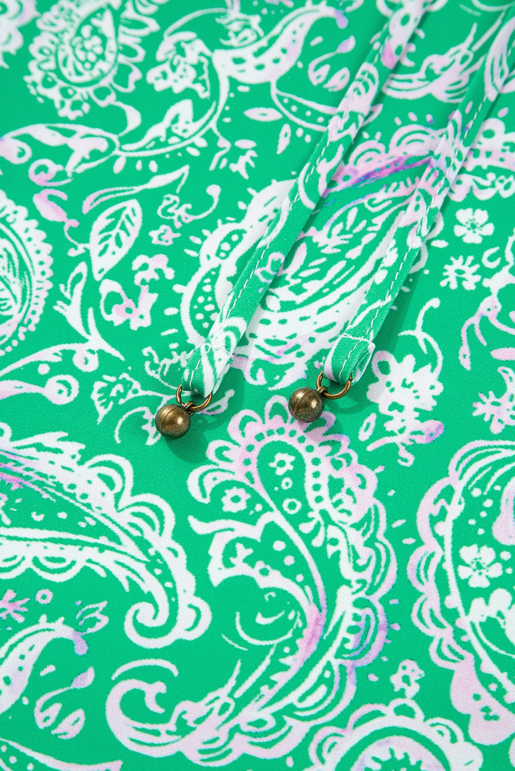 Paisley Button-Front Tied Waist Mini Dress - Rooted & Reckless Co.