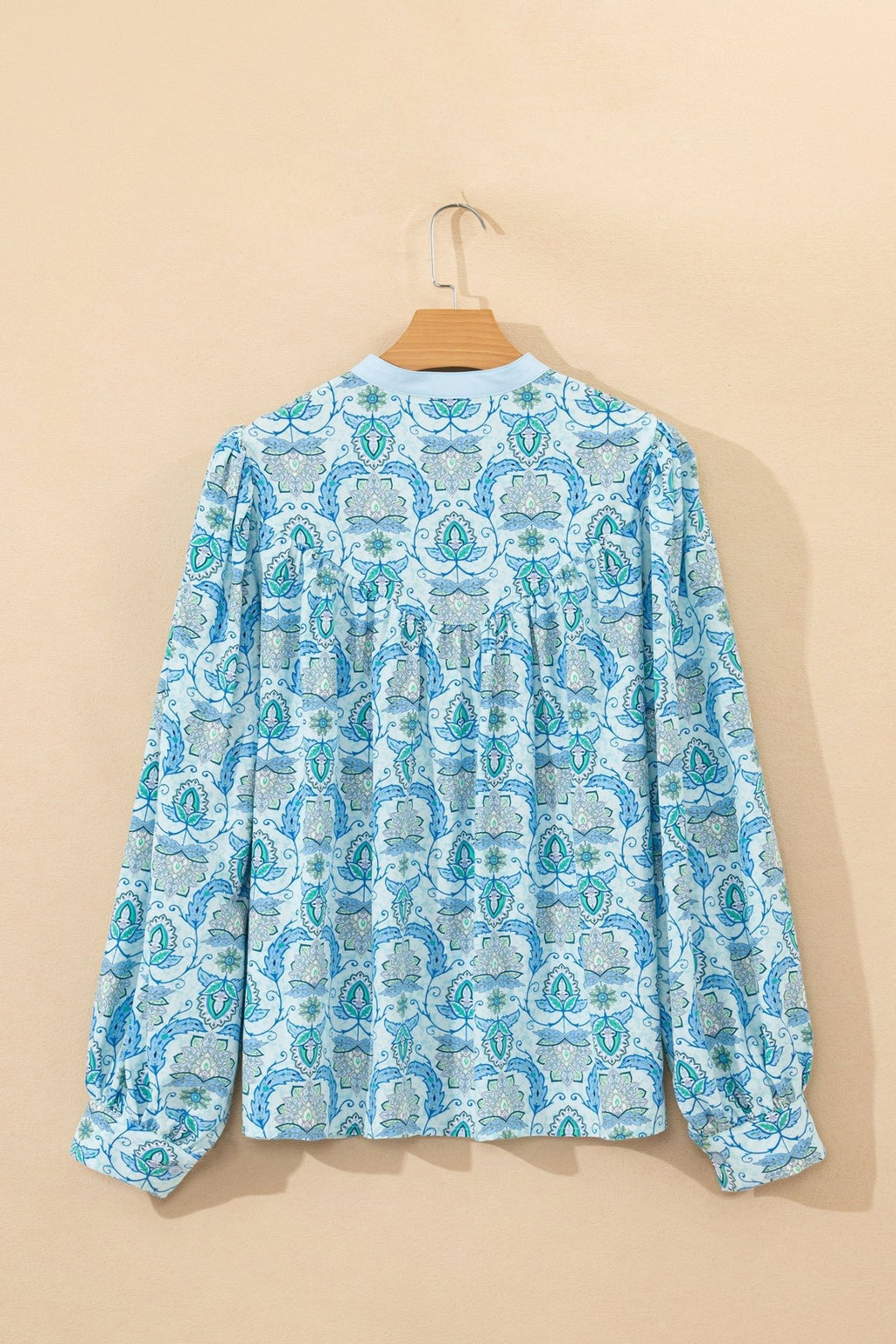 Paisley Long Puff Sleeve Buttoned Shirt - Rooted & Reckless Co.