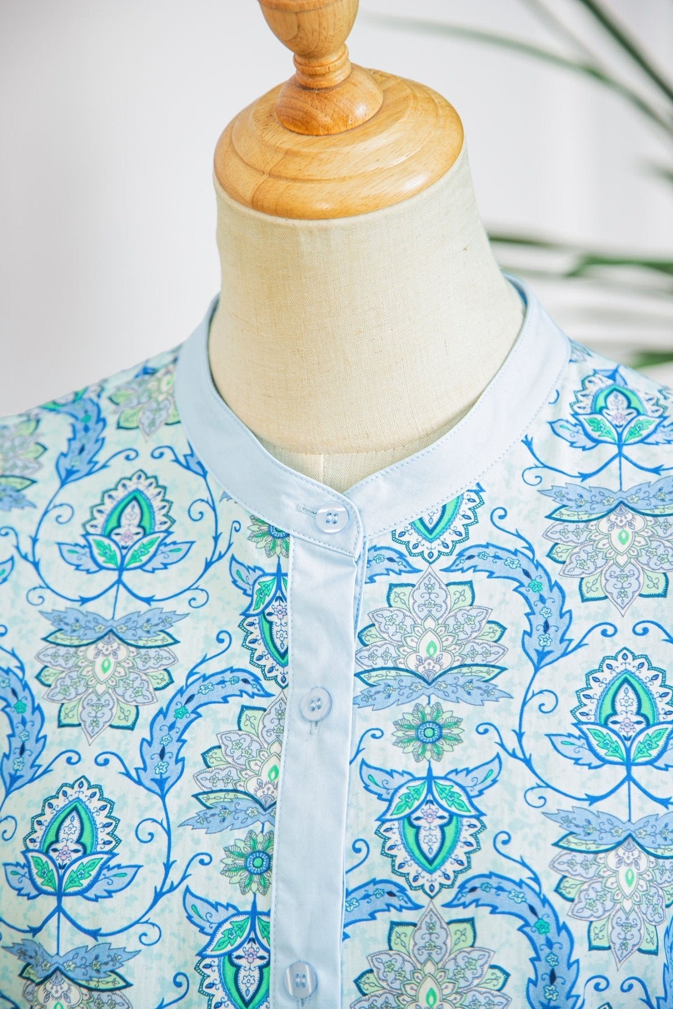 Paisley Long Puff Sleeve Buttoned Shirt - Rooted & Reckless Co.