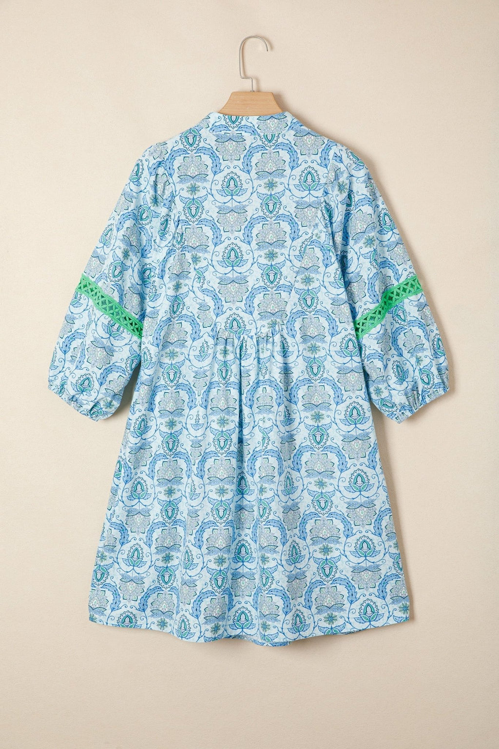 Paisley Patchwork Contrast Bracelet Sleeve Mini Dress - Rooted & Reckless Co.