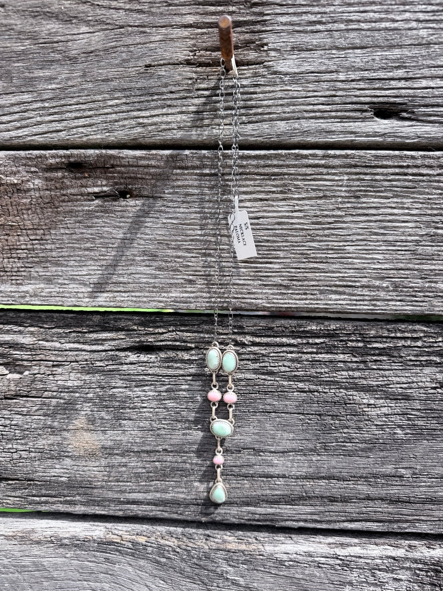 Paloma and Pink Conch Sterling Silver Chain Necklace - Rooted & Reckless Co.
