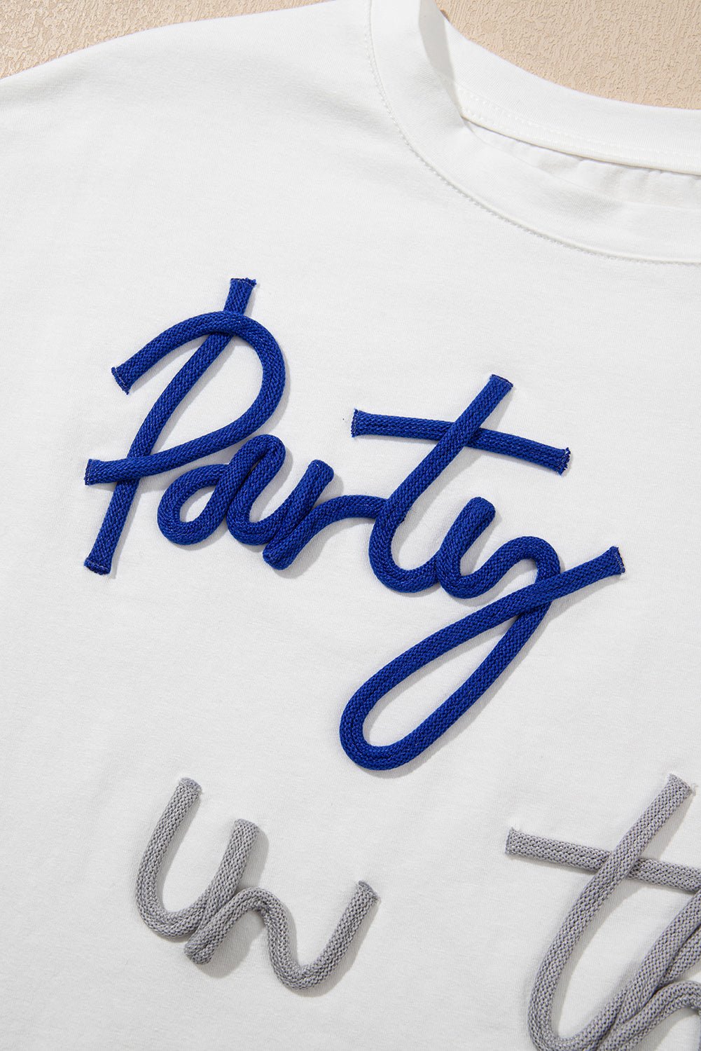 Party in the USA Cord Embroidered Graphic T-Shirt - Rooted & Reckless Co.