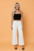 Pearl Embellished Side Seam Ankle Length Shift Jeans - Rooted & Reckless Co.