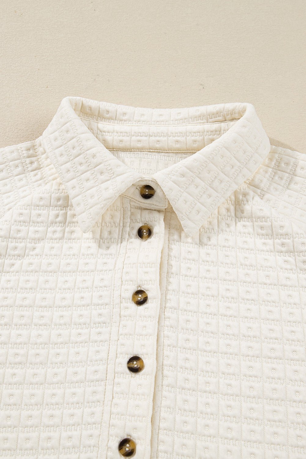 Pineapple Textured Half-Button Collared Sweatshirt - Rooted & Reckless Co.