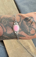 Pink Conch Sterling Silver Bracelet - Rooted & Reckless Co.