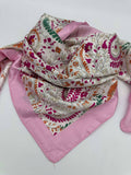 Pink & Green Paisley Floral Wild Rag — 36" Poly Satin Western Scarf - Rooted & Reckless Co.