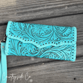 Piper Tooled Leather Wallet Wristlet - Rooted & Reckless Co.