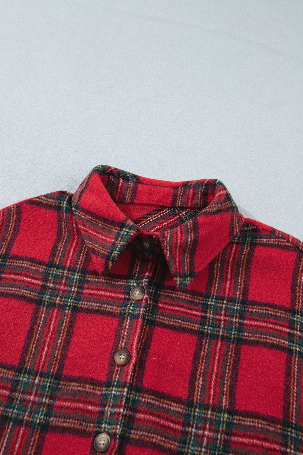 Plaid Button Front Long Sleeve Shacket - Rooted & Reckless Co.