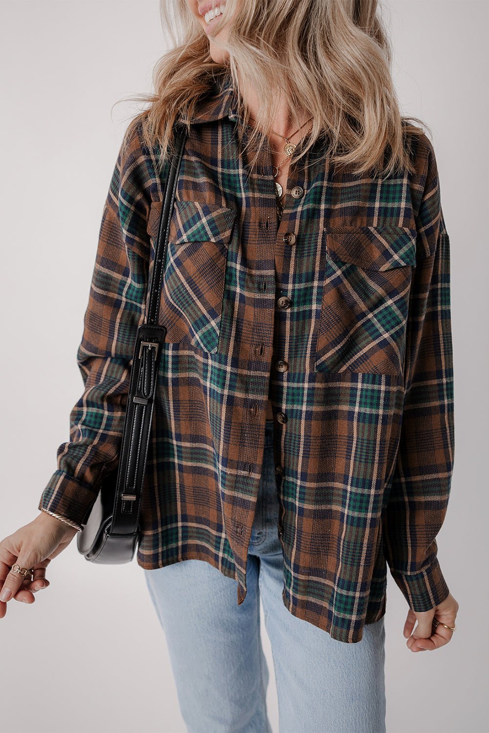 Plaid Button-Up Chest Pocket Shacket - Rooted & Reckless Co.