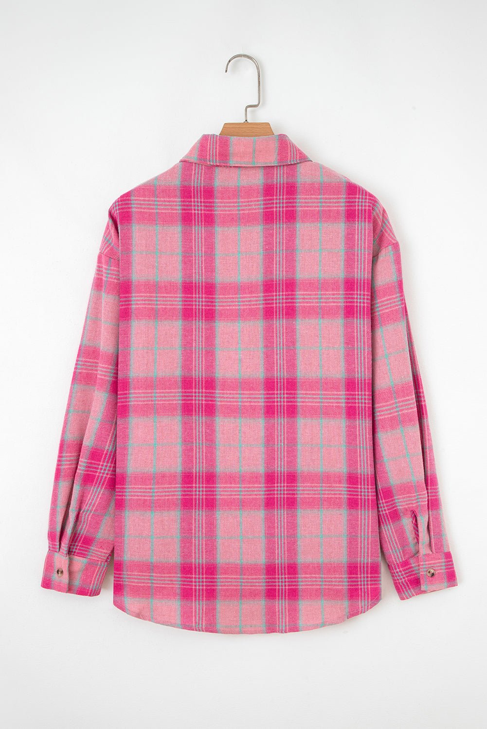Plaid Button-Up Long Sleeve Pocketed Shirt - Rooted & Reckless Co.
