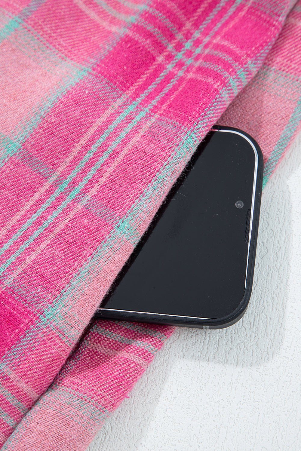 Plaid Button-Up Long Sleeve Pocketed Shirt - Rooted & Reckless Co.