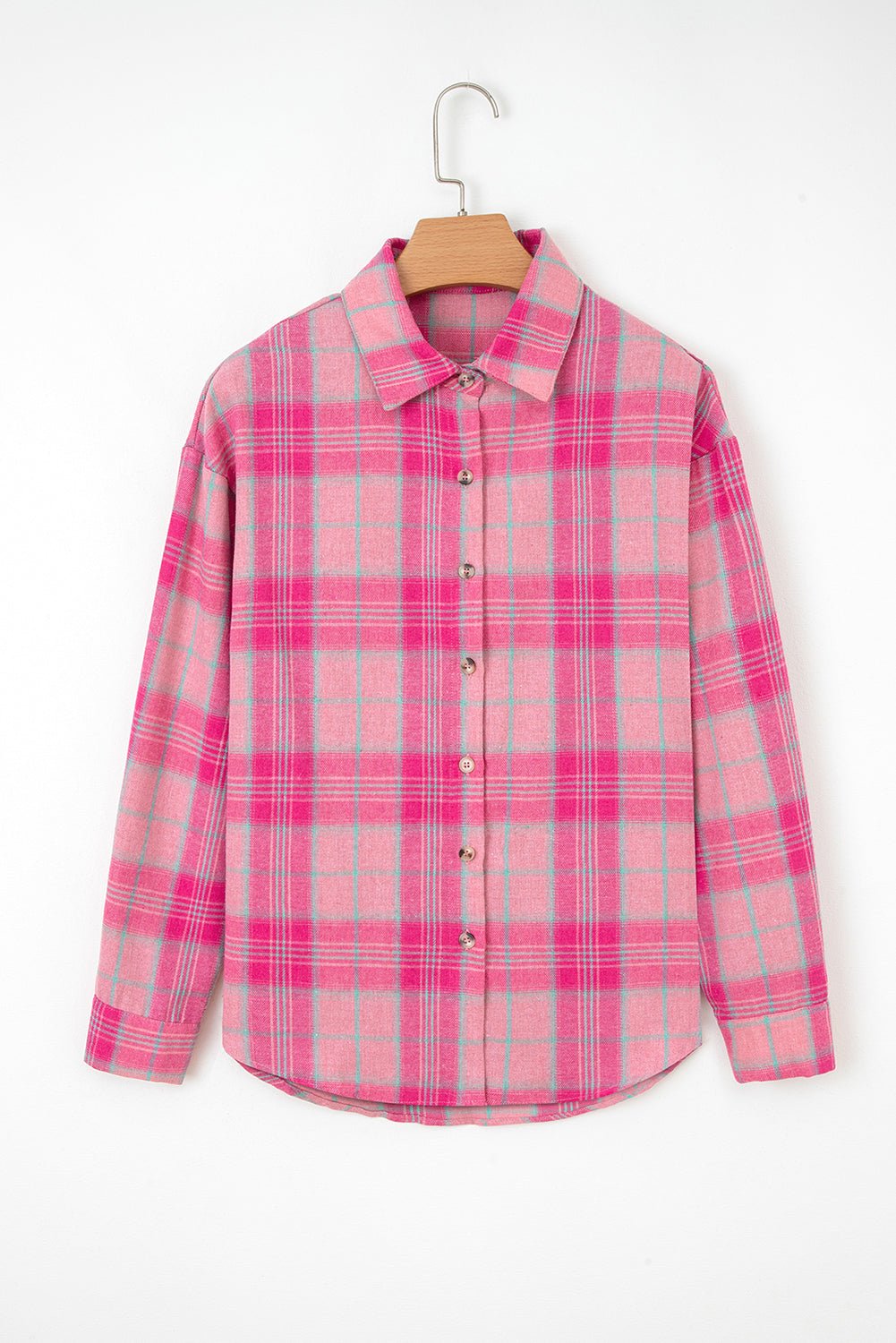 Plaid Button-Up Long Sleeve Pocketed Shirt - Rooted & Reckless Co.