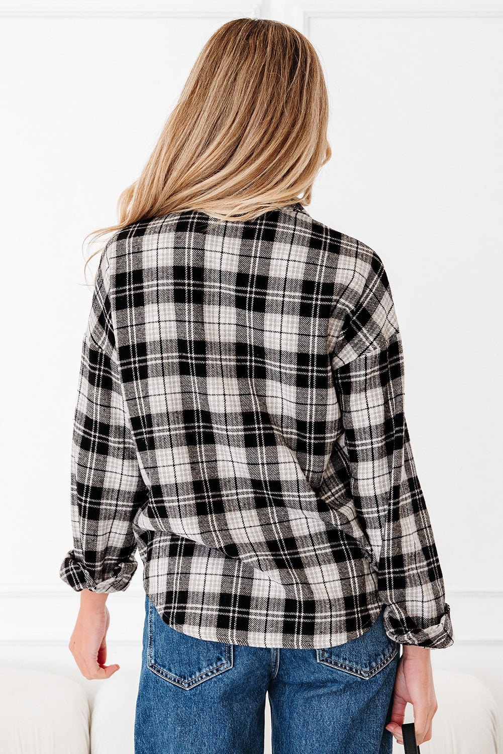 Plaid Chest Pocket Long Sleeve Buttoned Shirt - Rooted & Reckless Co.