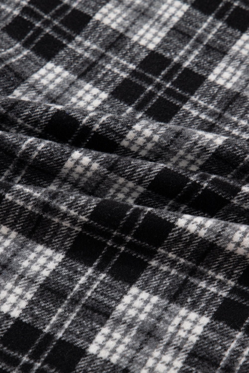 Plaid Collared Zip-Up Long Sleeve Mini Dress - Rooted & Reckless Co.