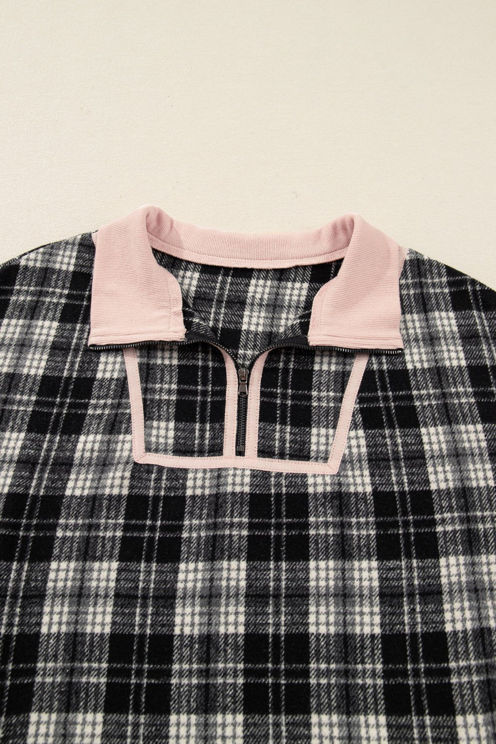 Plaid Collared Zip-Up Long Sleeve Mini Dress - Rooted & Reckless Co.