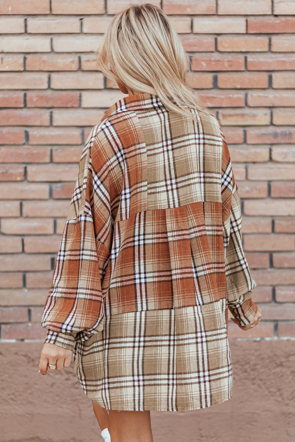 Plaid Colorblock Patchwork Snap Buttoned Shacket - Rooted & Reckless Co.