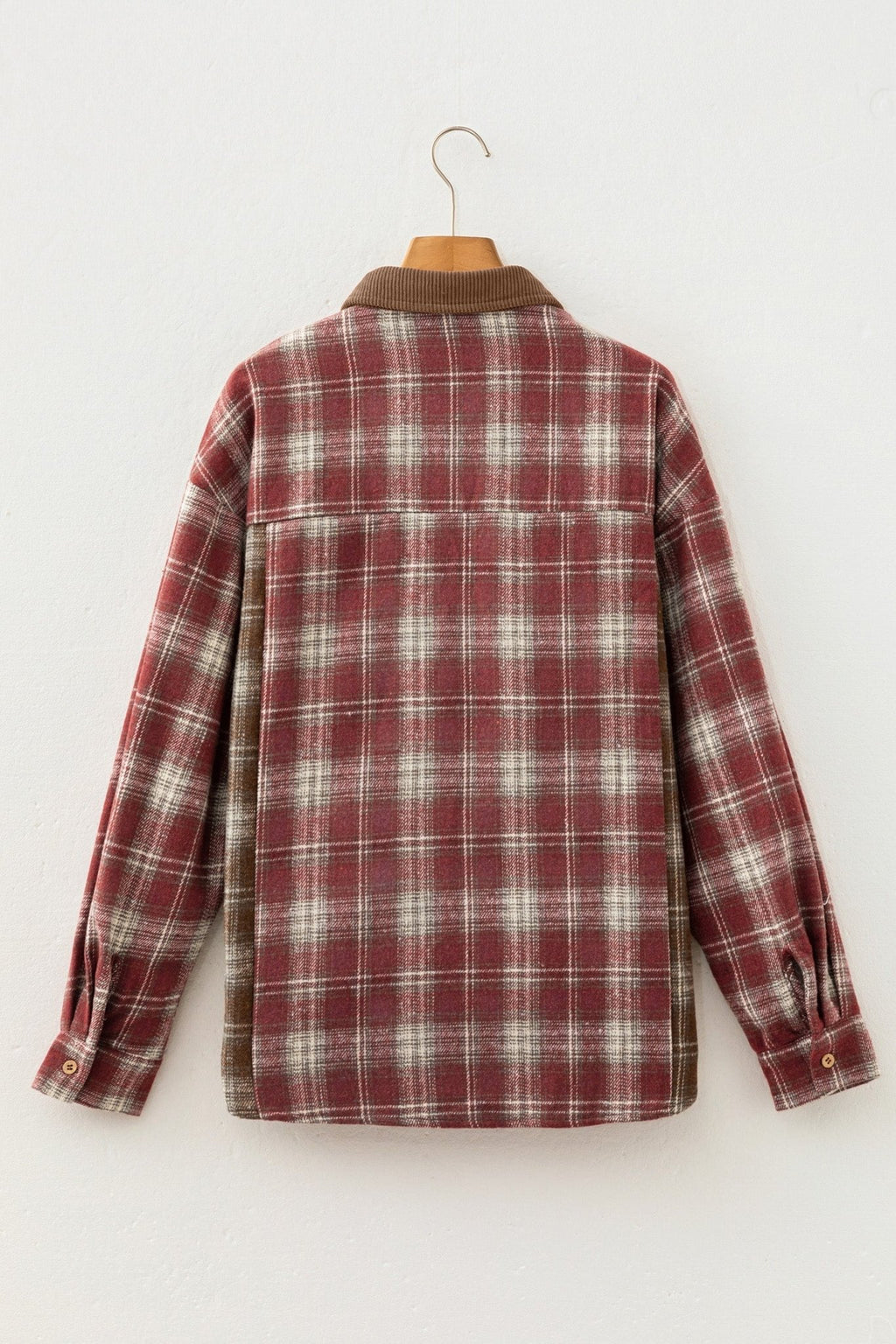 Plaid Contrast Long Sleeve Button Down Shirt - Rooted & Reckless Co.
