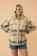 Plaid Corduroy Patchwork Chest Pocket Shacket - Rooted & Reckless Co.