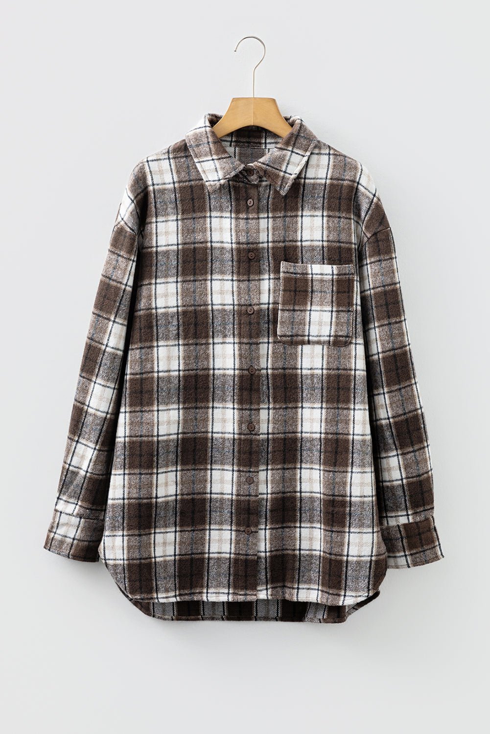 Plaid Flannel Chest Pocket Boyfriend Shacket - Rooted & Reckless Co.