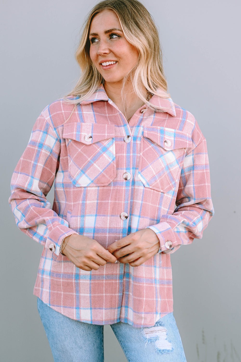 Plaid Flannel Flap Pocket Shacket - Rooted & Reckless Co.