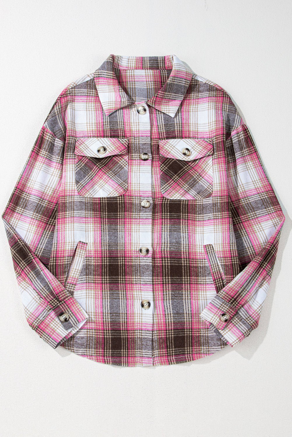 Plaid Flap Pocket Button-Up Shacket - Rooted & Reckless Co.