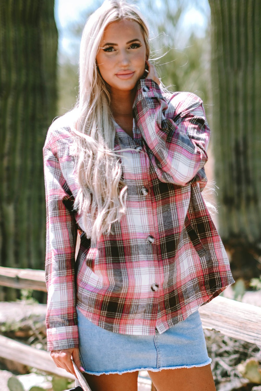 Plaid Flap Pocket Button-Up Shacket - Rooted & Reckless Co.
