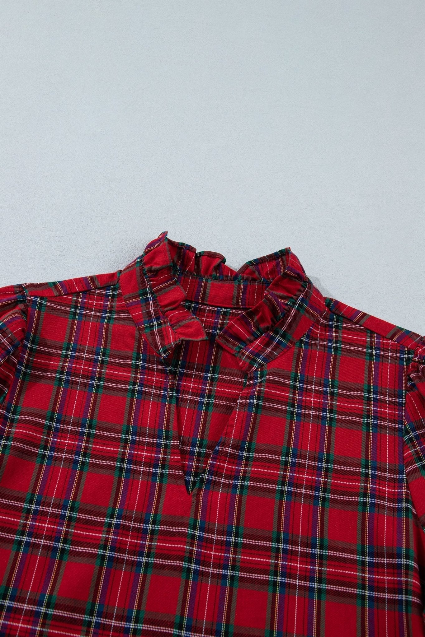 Plaid Long Sleeve Drop Waist Mini Dress - Rooted & Reckless Co.