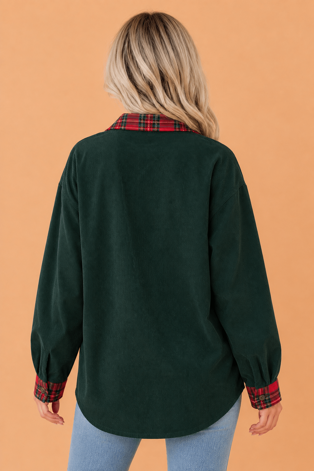 Plaid Patchwork Buttoned Chest Pocket Shacket - Rooted & Reckless Co.
