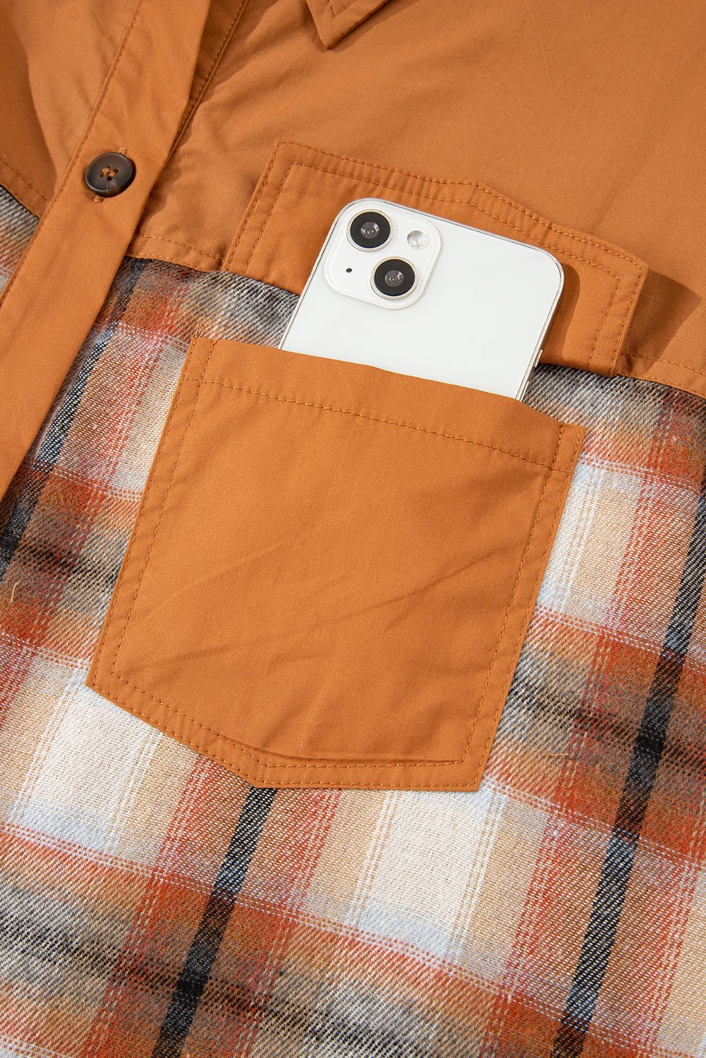 Plaid Patchwork Pocketed Ruffle Hem Shirt Dress - Rooted & Reckless Co.