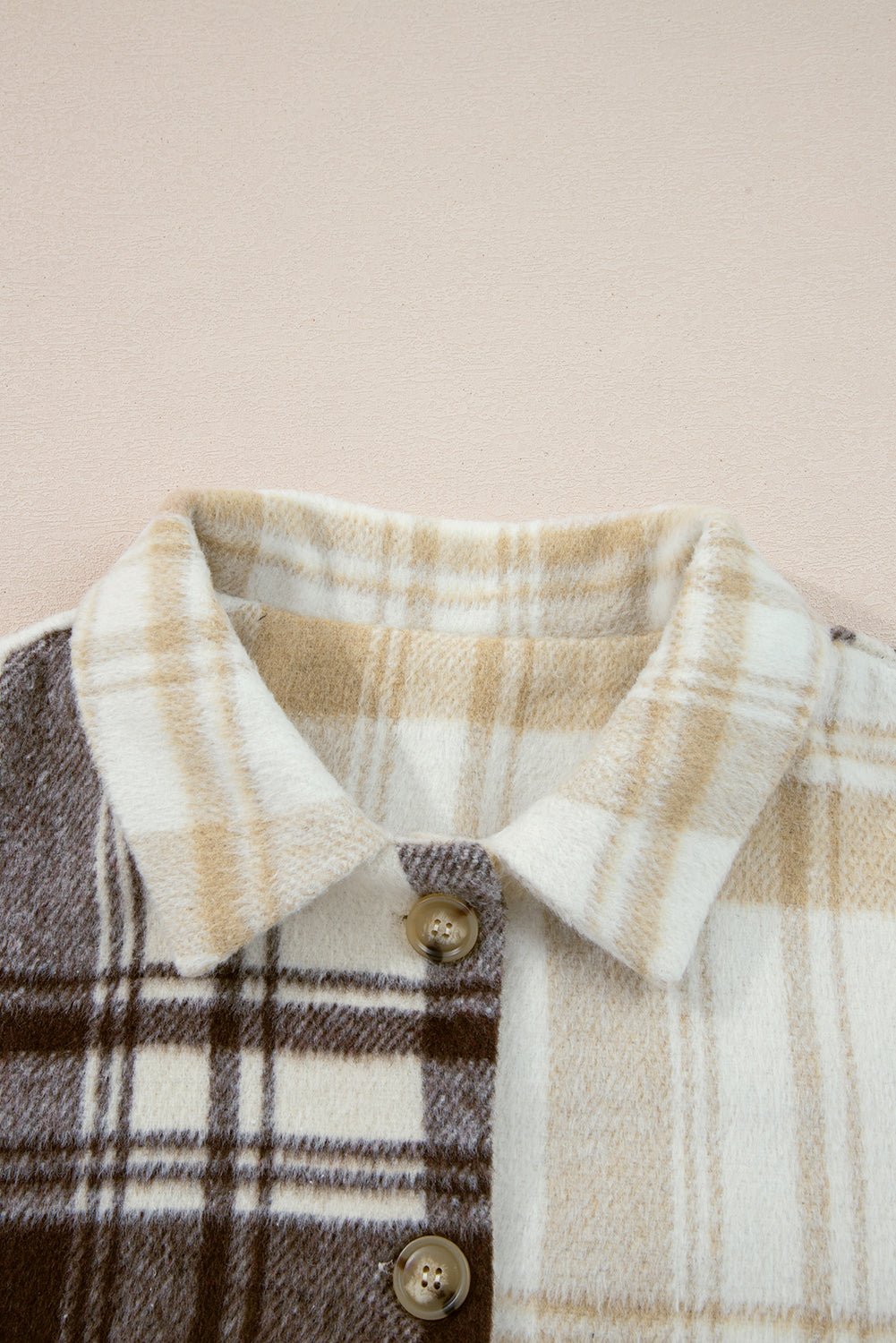Plaid Patchwork Side Pocket Button-Up Shacket - Rooted & Reckless Co.