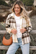 Plaid Patchwork Side Pocket Button-Up Shacket - Rooted & Reckless Co.