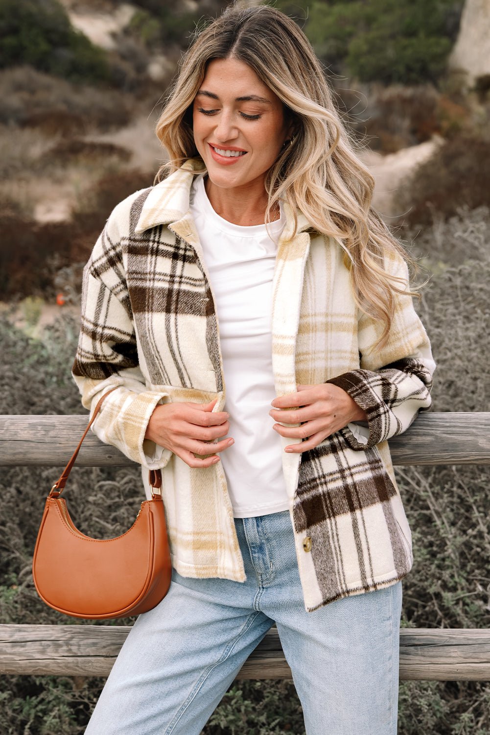 Plaid Patchwork Side Pocket Button-Up Shacket - Rooted & Reckless Co.